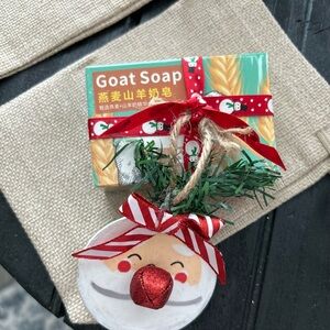 STOCKING STUFFER Soap with Santa Ornament